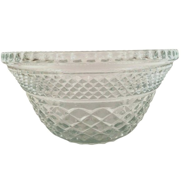 Vintage Anchor Hocking Bowl Clear Glass Wexford Punch Bowl Stand 9.5" x 5" - Picture 1 of 5